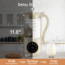 8-in-1 Automatic Soy Milk Maker with Self-Cleaning, 1400ml Large Capacity for Almond, Coconut, Oat Milk, Baby Food, Juice, 16 Stainless Blades, 24H Delay Timer