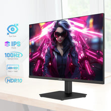 KTC 24 Inch QHD 2560x1440 IPS Computer Monitor, 100Hz Zero-Frame 2K Gaming Office Monitor, Adaptive Sync, HDR10, VESA, Tilt Adjustable, Low Blue Light, DisplayPort, HDMI, H24T27