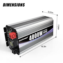 Cantonape 4000W Power Inverter 12V to 110V DC to AC with LCD Display, Remote Controller and 4 x AC Outlets Car Adapter for Car Truck Boat RV Off Grid Solar System