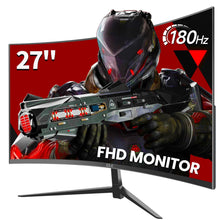 ZZA Gaming Monitor 27 Inch Curved 180Hz| 165Hz|144Hz|1ms| Computer Monitor FHD|1080P| 90% DCI-P3,100% sRGB,PC Monitor FreeSync| HDMI|HDR|Low Blue Light| HDMI|DP Ports| VESA Mount| Metal Stand