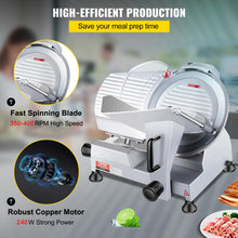 VEVOR Commercial Meat Slicer, 10 inch Electric Food Slicer, 240W Frozen Meat Deli Slicer, Premium Chromium-plated Steel Blade Semi-Auto Meat Slicer For Commercial and Home use (10IN-240W)