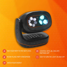 JBL PARTYLIGHT Beam - Bluetooth Projection Party Light, Take Your Party to The Next Level with Room-Filling choreographed lightshow, Match Your Energy