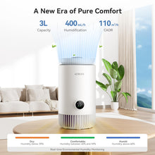 xCREAS Humidifier and Air Purifier in One, 2 in 1 Evaporative Humidifier and HEPA Air Purifier Combo for Bedroom, 0.8 Gal Water Tank Top Fill, 23dB Quite Mist-Free