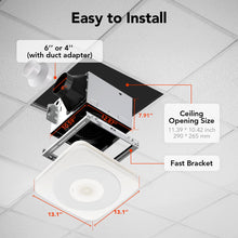 OREiN Matter Smart Bathroom Exhaust Fan with Light, 110/160 CFM 0.8/1.0 Sones Bathroom Fan with Bluetooth Speaker, Exhaust Fans with Humidity Sensor & Remote, APP Control, 1500lm 2700k-6500k Dimming