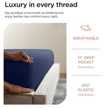 Threadmill Supima Cotton Queen Sheets - 1000 Thread Count, 4 Piece Luxury Bed Sheets, Sateen Weave Hotel Quality with Elasticized Deep Pocket, Folkstone Blue