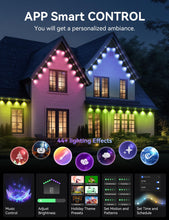 lemonmemory Permanent Outdoor Light-240ft with 176 LED IC+RGB and Warm White Eave Lights, App Control, Endless Themes for Christmas Lights, Works Work with Remote, Alexa, Google Assistant, White