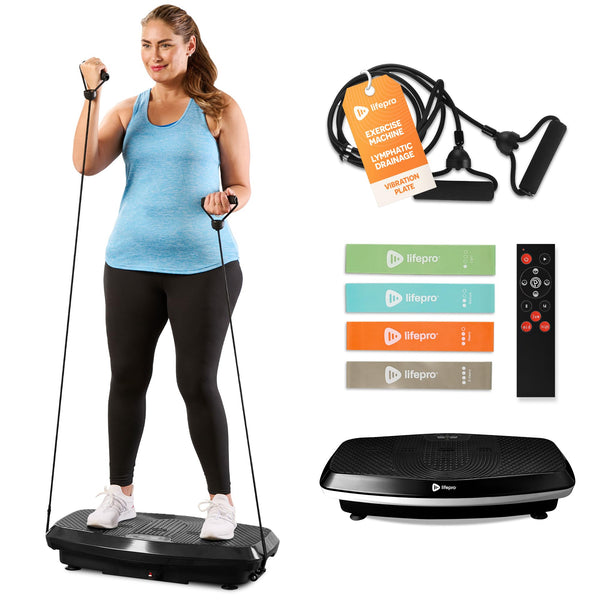 LifePro Hovert 3D Vibration Plate Machine - Dual Motor Oscillation, Lateral + 3D Motion Viberation Platform Machine - Full Whole Body Vibrarating Machine for Home Exercise & Fitness (Black)