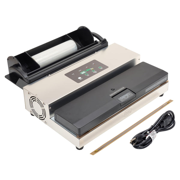 LEM Products MaxVac 500 Aluminum Vacuum Sealer with Removable Bag Holder and Cutter, Silver and Black