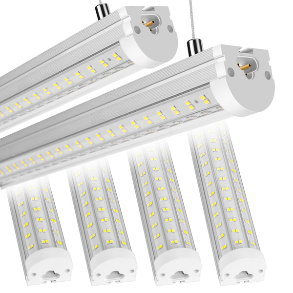 Phiwicsh 8FT LED Shop Light, U Shape 125W Integrated LED Tube Light, 6500K Clear White, 20000LM Super Bright LED Lighting, Flush Mount/Hanging Linkable LED Ceiling Lights for Garage, Plug&Play,6 Pack