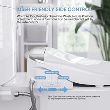 LEIVI Smart Bidet Toilet Seat with Wireless Remote and Side Panel, Multiple Spray Modes, Adjustable Heated Seat, Warm Water and Air Dryer, Auto LED Nightlight, Elongated