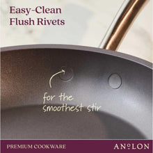 Anolon Accolade Forged Hard Anodized Nonstick Wok / Stir Fry Pan with Lid, 13.5 Inch - Moonstone Gray