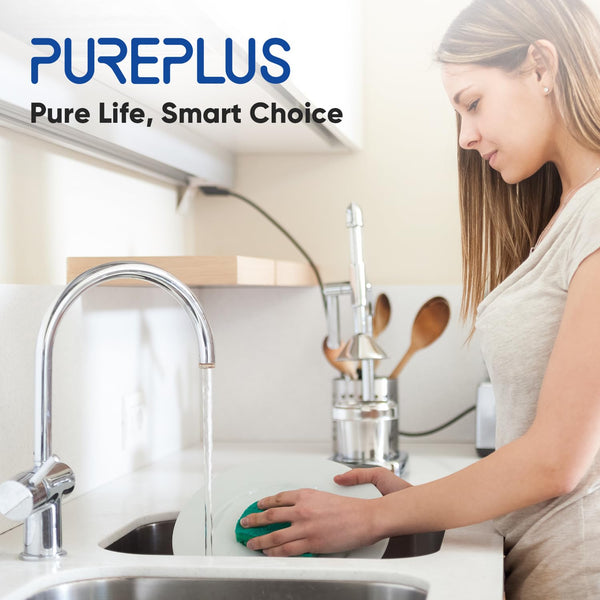 PUREPLUS Under Sink Water Filter, 22000 Gallons, 99.99% Chlorine Reduction, NSF/ANSI 42 Certified,Removes Heavy Metals,Chlorine, Direct Connect Under Counter Water Filtration System