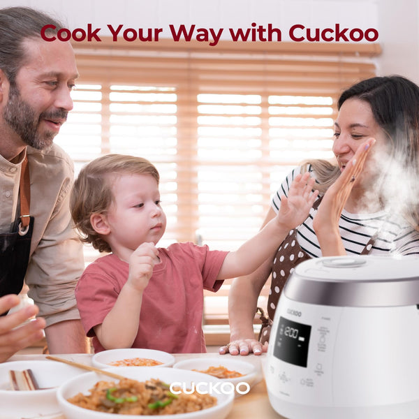 Cuckoo Heating Pressure Cooker & Warmer – 12 built-in programs, Glutinous (white), Mixed, Brown, GABA rice, and more, 10 cups