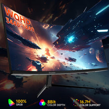 34-Inch Ultra WQHD Curved Gaming Monitor 3440 x 1440p, 180Hz, 100% sRGB, 1ms, FreeSync, 1500R Ultrawide 21:9, HDMI DisplayPort Display Build-in Speakers, VESA, Tilt Adjustable