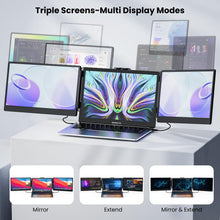 Portable Monitor, Laptop Screen Extender Kwumsy S2 Triple Laptop Monitor Extender Ultra Slim 14