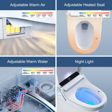 Combier CMA210S-B Bidet Toilet Seat With Turbo Wash, Wireless Remote and Side Panel, The heated Toilet Seat Have Adjustable Heated Seat, Warm Water, Air Dryer & Multiple Spray Modes(Elongated)