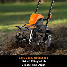 LawnMaster TE1318W1 Corded Electric Tiller 13.5-Amp 18-Inch Orange