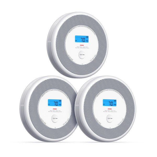 X-Sense Combination Smoke and Carbon Monoxide Detector with Voice Alerts, Smoke Detector Carbon Monoxide Detector Combo with Replaceable Battery, XP0A-SR, 3-Pack