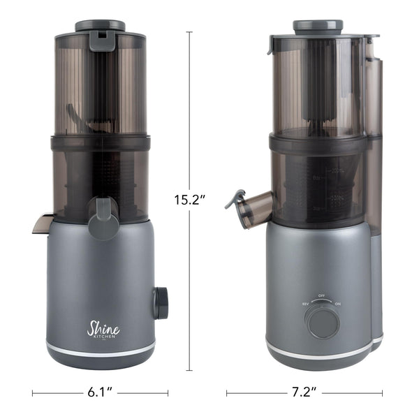 Shine Multi-Batch Compact Cold Press Juicer SMB-1, Hands-Free, Hopper Continuous Feed, Portable