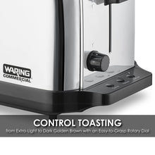 Waring Commercial WCT704 4 Slice Extra Long Slot Light Duty Pop-Up Toaster, 120V, 5-15 Phase Plug