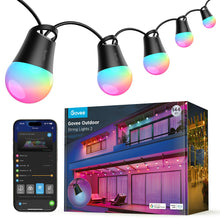 Govee Smart Outdoor String Lights 2, 144ft Outdoor Lights with Dimmable Warm White LED Bulbs, 47 Scene Modes for Patio, Backyard, Balcony, IP65 Waterproof, Works with Alexa, App Control