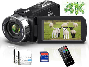 THPACIP 4K 48MP Video Camera Camcorder 30FPS with IR Night Vision,18X Digital Zoom Camera Recorder 3.0