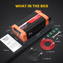 BELTTT 1500W Pure Sine Wave Inverter 12V to 120V AC, Car Power Inverter 12V to 110V Converter for RV, Truck, Solar, Off-Grid with Dual AC Socket, 5V 2.1A USB, Surge 3000W, Smart LCD Display