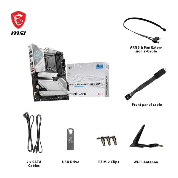 MSI MPG Z790 Edge TI MAX WiFi Gaming Motherboard (Supports 12th/13th Gen Intel Processors, LGA 1700, DDR5, PCIe 5.0, M.2, 2.5Gbps LAN, USB 3.2 Gen2, Wi-Fi 7, ATX)