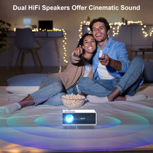 FUDONI Projector with WiFi and Bluetooth, Outdoor Portable 4K Support Projector 18000L HD 1080P Max 300