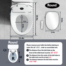 XCQQ Bidet Toilet Seat Round, Bidet Warm Water Rear & Front Oscillating Wash, Heated Toilet Seat, Warm Air Dryer, Soft Close Toilet Lid, Night Light, Smart Toilet Seat with Bidet Requires Outlet