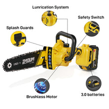 8 inch Mini Chainsaw Cordless, with 2X3.0Ah Large Batteries, Brushless Electric Handheld Chain Saw, Auto Oiler, Lightweight, Portable with Case, Powerful and Easy for Trimming and Pruning 2024 NEW