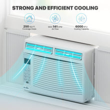 mollie 6000 BTU Window Air Conditioner, ac window unit with Washable Filter, Remote, Dehumidifier, Fan, Cools Up to 250 Square Feet, 115V/60Hz