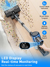 Cordless Vacuum Cleaner, 30Kpa 8-in-1 Stick Vacuum with LED Display & 3 Cleaning Modes, 45-Minute Runtime & Detachable Battery, Lightweight Vacuum Cleaner for Home Hardwood Floors Carpets and Pet Hair