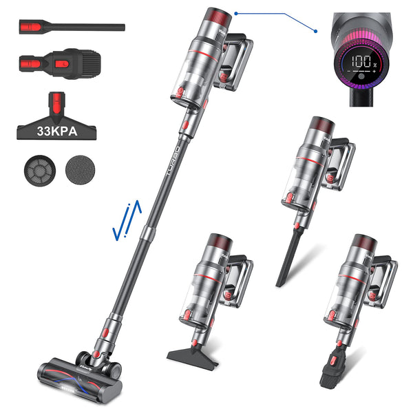 Vistefly Cordless Vacuum Cleaner V15, 500W Stick Vacuum with LED Headlights and Touchscreen, Up to 60 Min Runtime, 8 in 1 Powerful Lightweight Vac for Pet Hair Carpet Floor