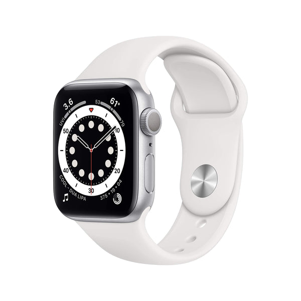 Apple Watch Series 6 (GPS, 40mm) - Silver Aluminum Case with White Sport Band (Renewed)