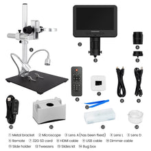 Andonstar AD246S-M HDMI Digital Microscope 2000x for Adults, 3 Lens 2160P UHD Video Record, 7 Inch LCD Soldering Microscope for Electronics Repair, Error Coins, Pro Boom Arm Stand, Windows Compatible