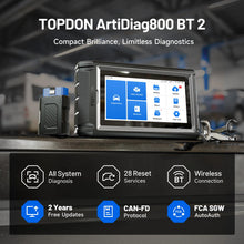 TOPDON AD800BT OBD2 Scanner, 2025 V2.0 Scan Tool, Function as AD900 Lite AD Pro, All System Automotive Diagnostic Scanner, 28+ Reset Service, Crank Sensor Relearn, FCA Autoauth, CAN-FD, 2 Year Upgrade