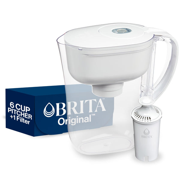 Brita Metro Water Filter Pitcher with SmartLight Change Indicator, BPA-Free, Replaces 1,800 Plastic Water Bottles a Year, Lasts Two Months, Includes 1 Filter, Small - 6-Cup Capacity, White