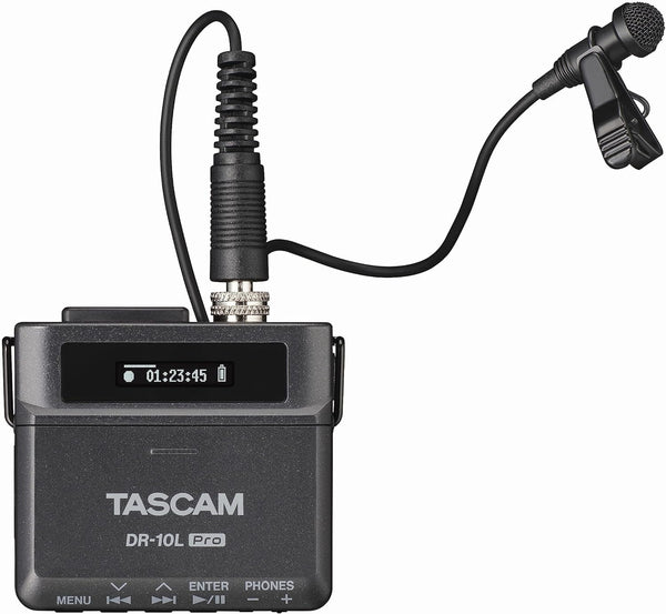 TASCAM DR-10L Pro Ultra Portable Personal Recorder with Lavalier Microphone, 32-bit Float Recording, microSDHC Card Support, and Support for Atomos Wireless Timecode