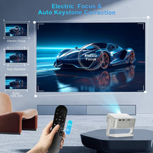 Smart Projector with Built in Apps - Electric Focus, Auto Keystone, Salange Android Projector 4k Wifi Bluetooth, 360° Ajustable Mini Protable Outdoor Movie Projectors, Compatible w iPhone, TV Stick