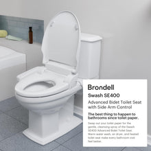 Brondell SE400-EW Swash SE400 Electric Bidet Toilet Seat With Heated Seat, Oscillating Stainless Steel Nozzle, Warm Air Dryer, Night Light, Gentle Close Lid, White Side Arm Control, Elongated