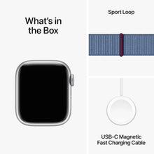 Apple Watch Series 9 [GPS + Cellular 41mm] Smartwatch with Silver Aluminum Case with Winter Blue Sport Loop. Fitness Tracker, ECG Apps, Always-On Retina Display, Carbon Neutral