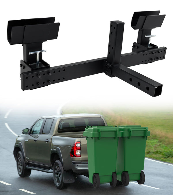 ELITEWILL Dual Trash Can Hauler Allowing Backing-up High-Loading Garbage Can Towing Hitch Carrier Fit for Vehicle/Cars/Trucks/Golf Carts/ATV/UTV with 2" Hitch Receiver