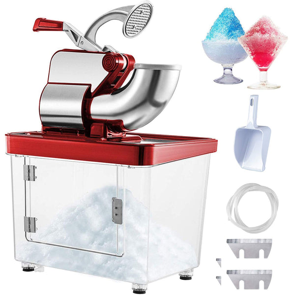 VEVOR 110V Commercial Ice Crusher 661LBS/H, ETL Approved 300W Electric Snow Cone Machine with Dual Blades, Stainless Steel Shaved Ice Machine with Safety On/Off Switch for Family, Restaurants, Bars