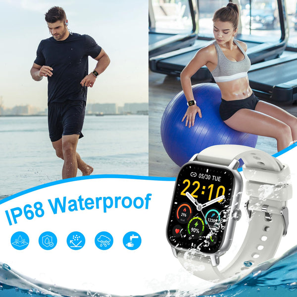 Smart Watch for Men Women Answer/Make Calls, 1.85" HD Fitness Watch with Heart Rate Monitor Sleep Monitor, 114+ Sports Activity Trackers with Step Counter, IP68 Waterproof, Smartwatch for Android/iOS