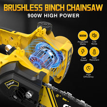 2-in-1 Cordless Pole Saw, 8 Inch Brushless Pole Chainsaws Compatibility with DEWALT 20V MAX Battery, 8 lb Lightweight, Auto Oiling, 14.8 FT MAX Extension Pole Saws for Tree Trimming