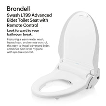 Brondell Swash Electronic Bidet Toilet Seat LT99, Fits Elongated Toilets, White – Lite-Touch Remote, Warm Water Wash, Strong Wash Mode, Stainless-Steel Nozzle, Saved User Settings & Easy Installation