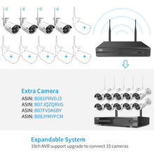 [Wireless Pro, 100ft Range] Hiseeu Wireless Security Camera System, Expandable 16CH 4K NVR, 4Pcs 3MP Night Vision WiFi Cameras Home Surveillance Outdoor, Motion Detection, 1TB HDD, One-Way Audio