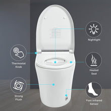 Smart Toilet with Heated Seat Built in, Tankless Toilet Combo with Auto and Foot Sensing Flush, Dual Flush Toilet with LED Light