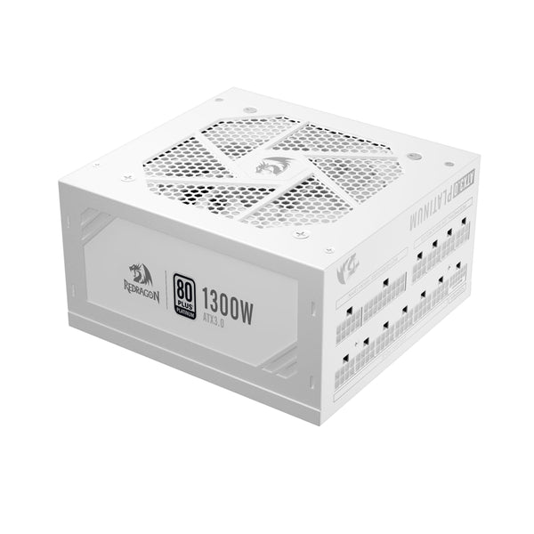 Redragon PSU018 80+ Platinum 1300 Watt ATX 3.0 & PCIe 5.0 Fully Modular Gaming Power Supply, 80 Plus Certified, 100% Japanese Capacitors & Low Noise Smart-ECO Fan, Fully Modular w/12VHPWR Cable